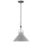 Nuvo Zelda 1-Light Pendant, E26 60W, Black, Gray Metal Shade, Faux Leather Straps 60/7646 - alternate 4